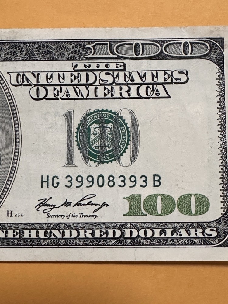 2006 - $100 Dollar Bill - Multiple Ink Bleed Through Errors (See Description)