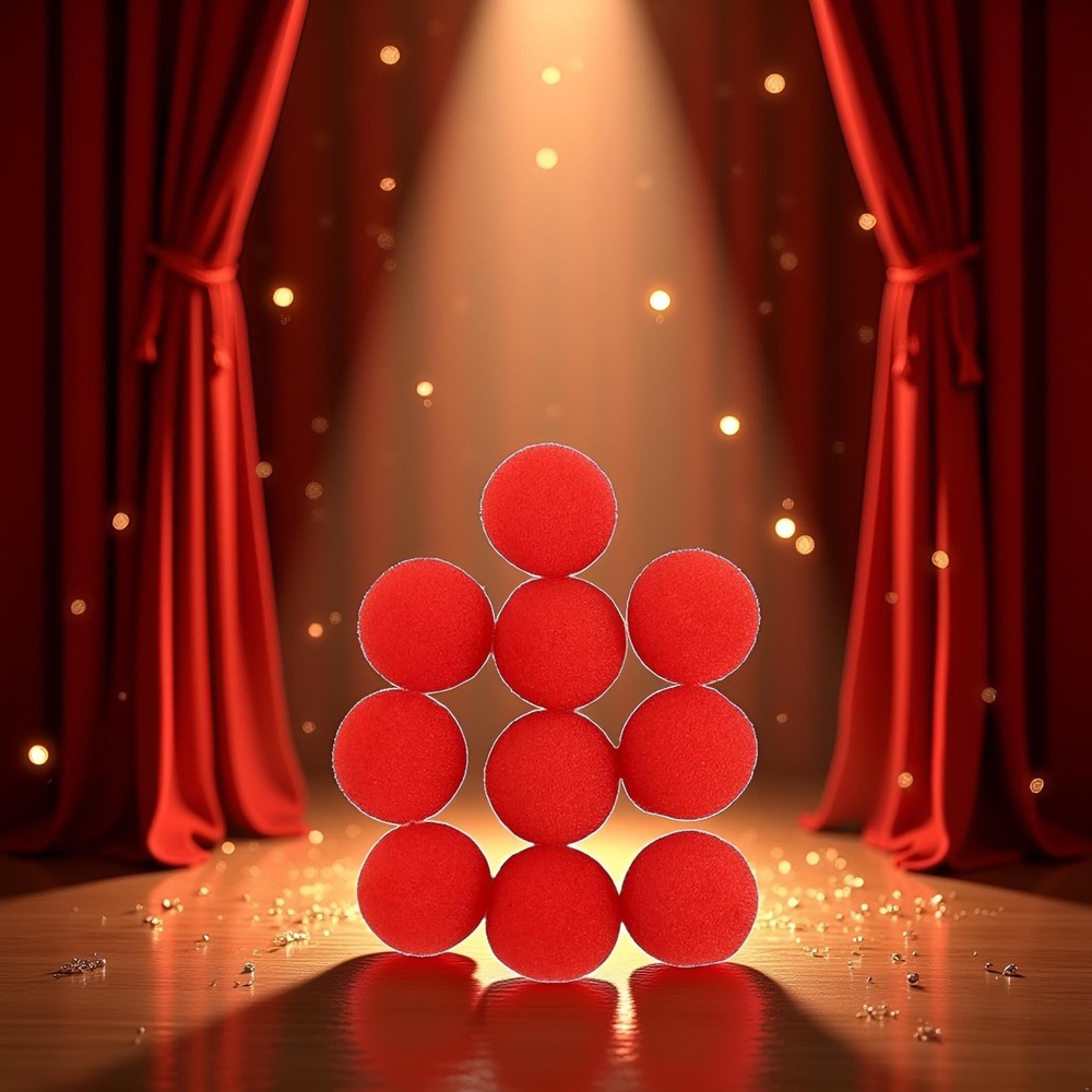 Jowxsx 10Pcs Red Sponge Balls Soft Magic Tool 2.5 cm,