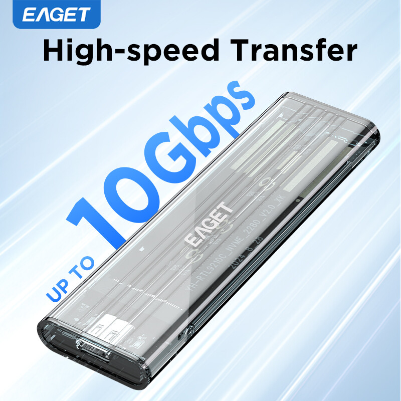 EAGET SE150D M.2 SATA NVMe Dual-Protocol Portable Transparent External Enclosure