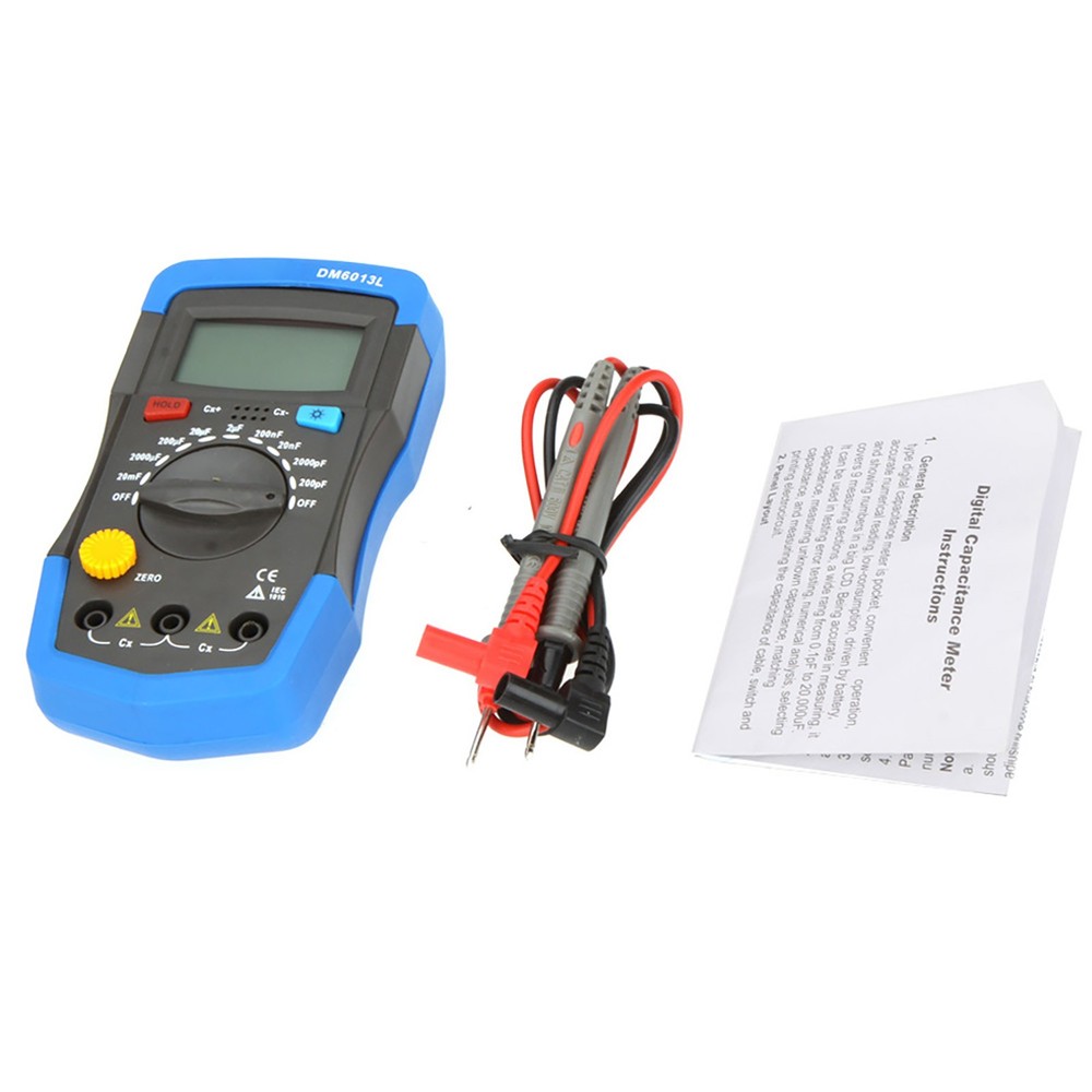 DM6013L Handheld Digital Capacitance Meter Capacitor W/ LCD Backlight P0G4