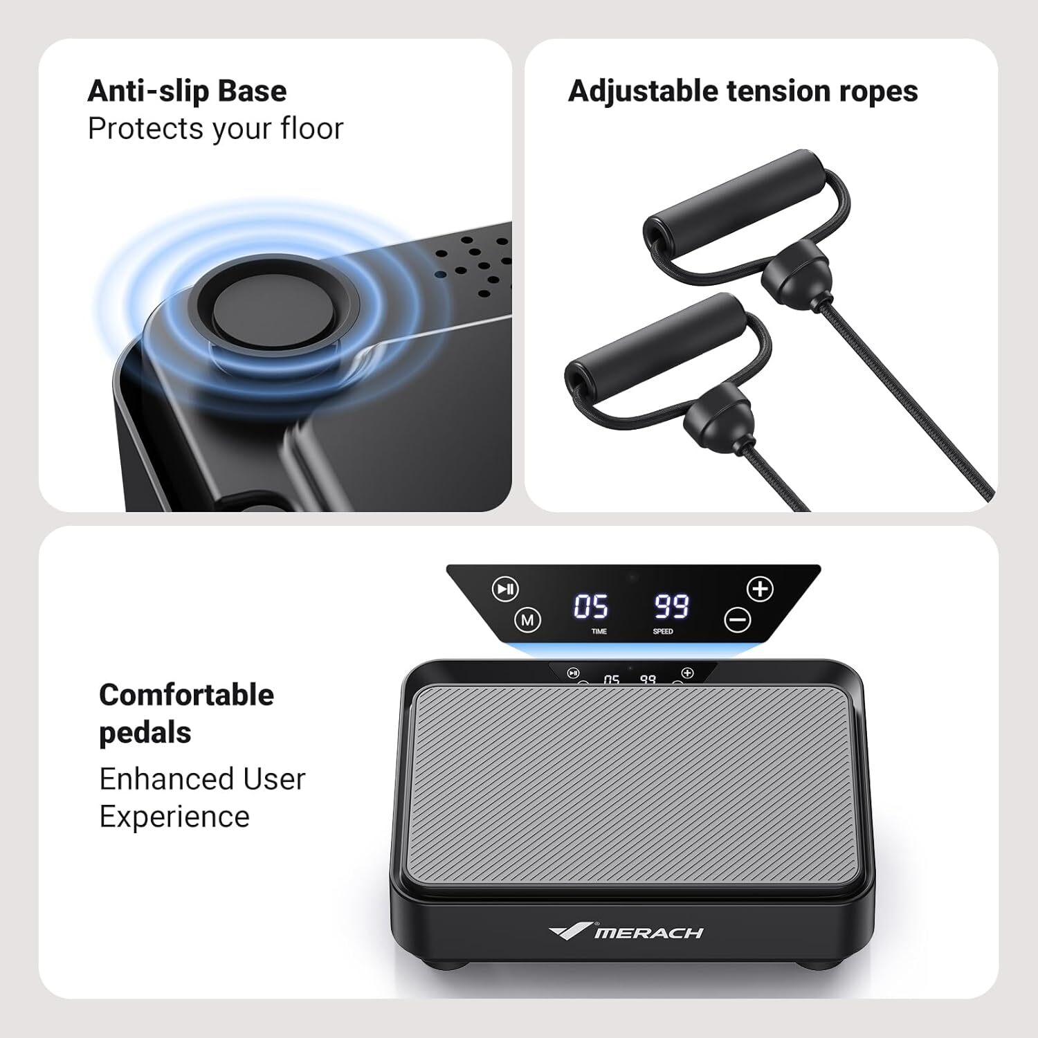 MERACH Vibration Plate Exercise Machine Whole Body Exercise Fitness Platform