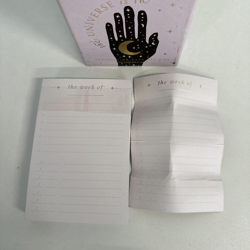 Affirmation Card Set (Missing Wood Block Stand (READ/ issues) 60 Count Notecards