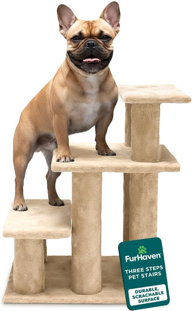 Steady Paws Multi-Step Pet Stairs High Beds & Sofas Gray 3-Step