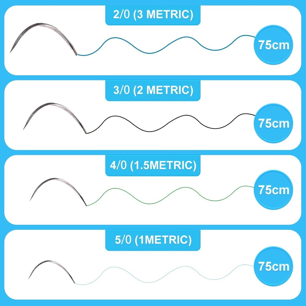 16 Packs Sutures Thread with Needle,Mixed Sutures, Training Threads (Non-Absorba