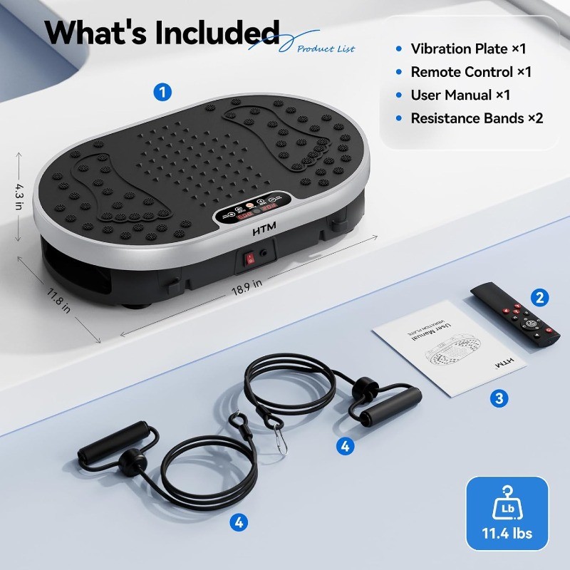 Vibration Plate Exercise Machine with 120 Speed Levels, 9 Program Modes