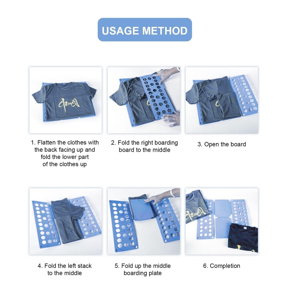 Clothes Folding Board, Magic Organization Tool, Blue Plastic Shirt blue