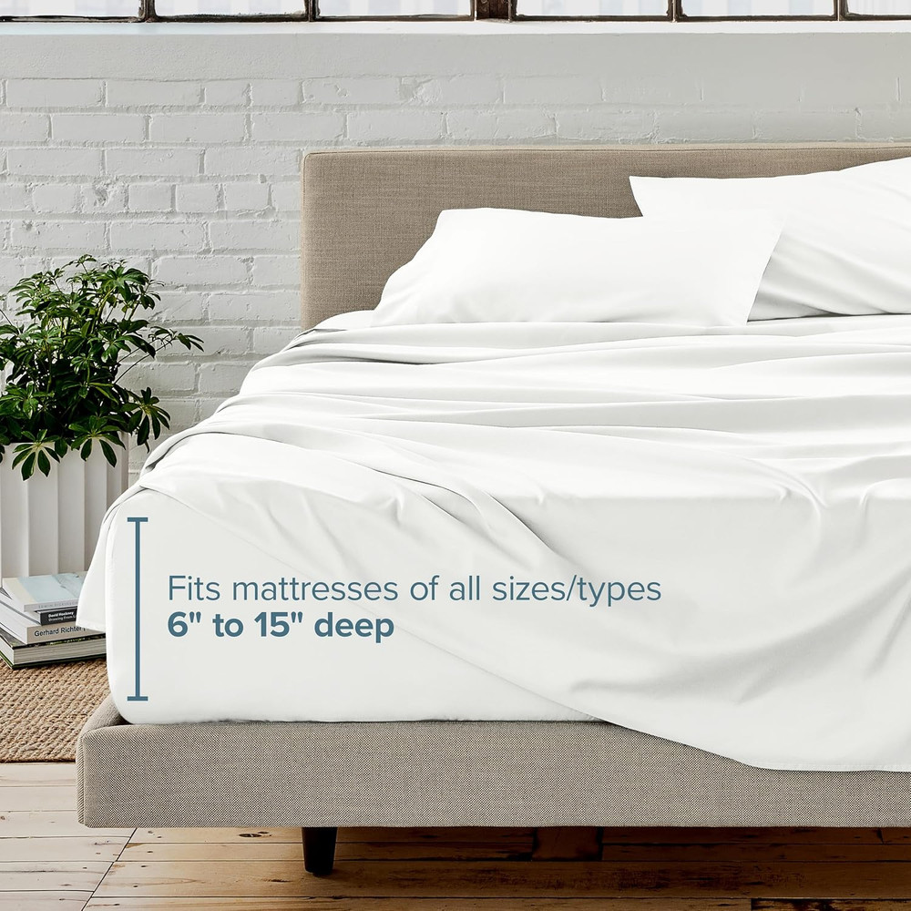 Luxury Split Head Flex King Sheet Set - Deep Pocket Microfiber, Cream