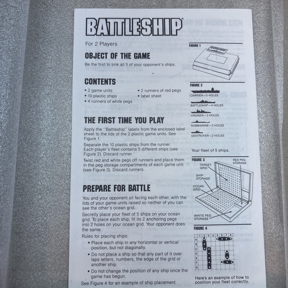 Vintage 1990 Classic Battleship Board Game 100% Complete
