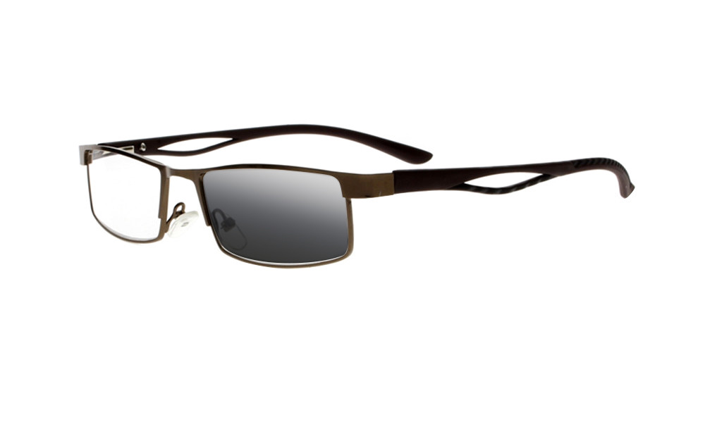 Men Transition Photochromic Gun Nerd Geek Computer Reading Glasses Sun Reader