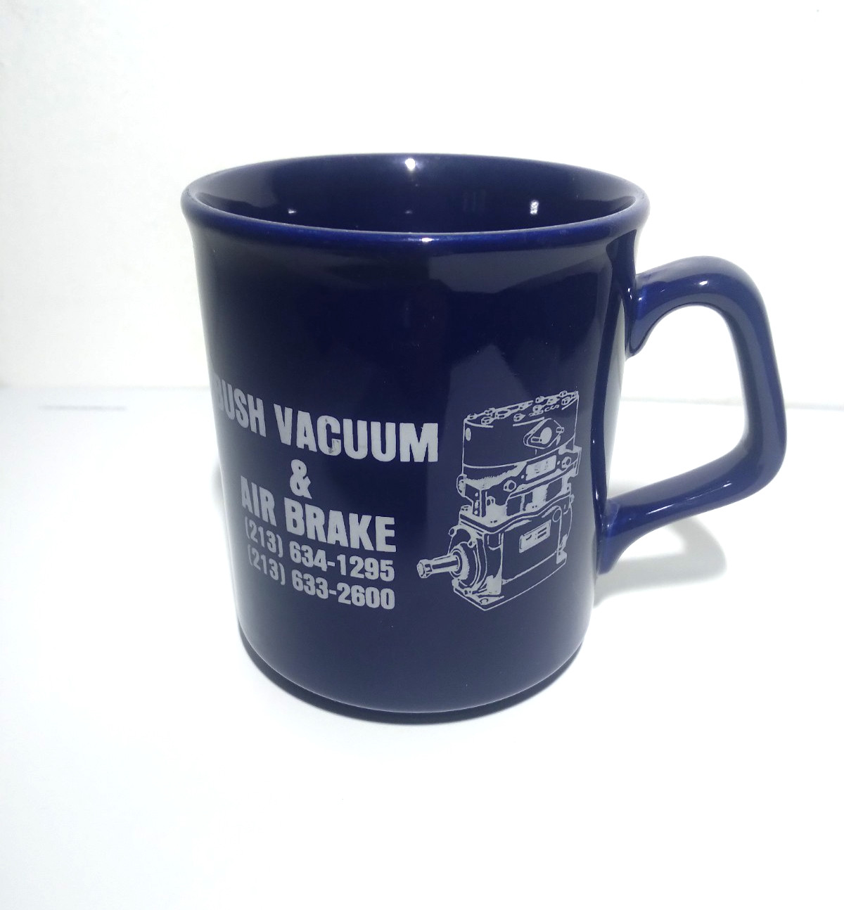 Vintage Ceramic Coffee Mug Bush Vacuum & Air Brake Made in England 3.5" Tall