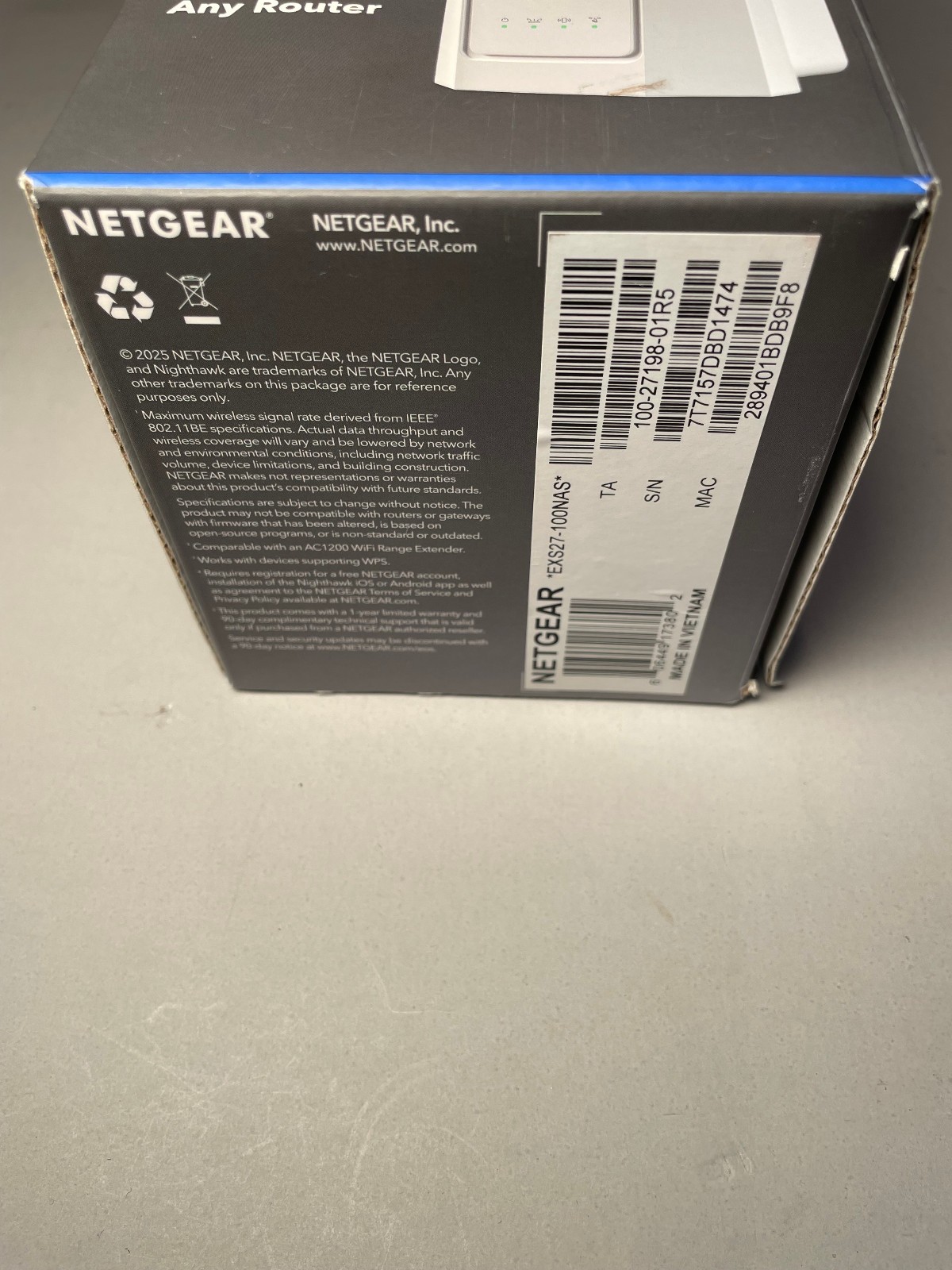Netgear EXS27 Nighthawk WiFi 7 Dual-Band Extender - EXS27-100NAS
