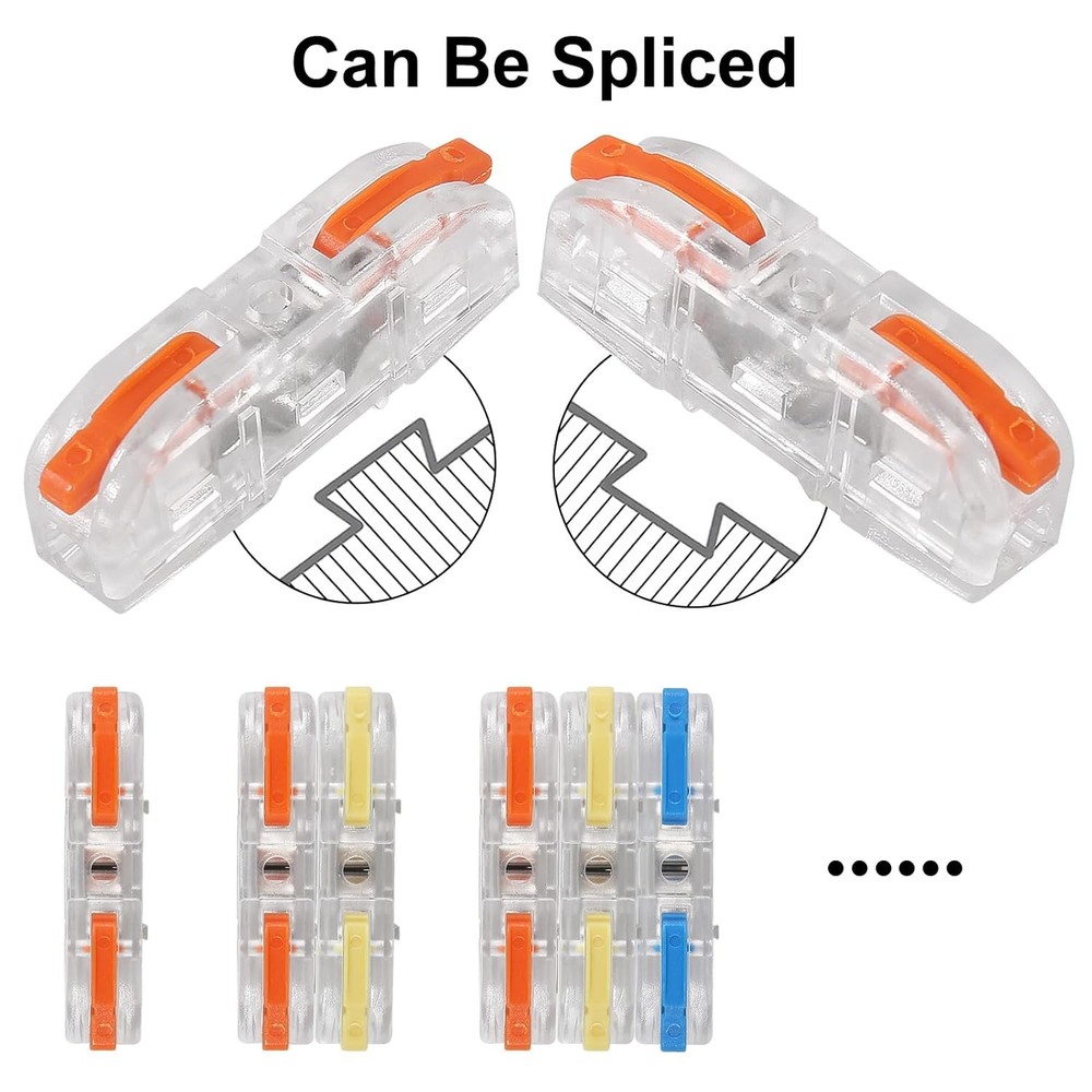 34PCS Lever Wire Connectors,Quick Connect Electrical Splicing Kit for Compact In