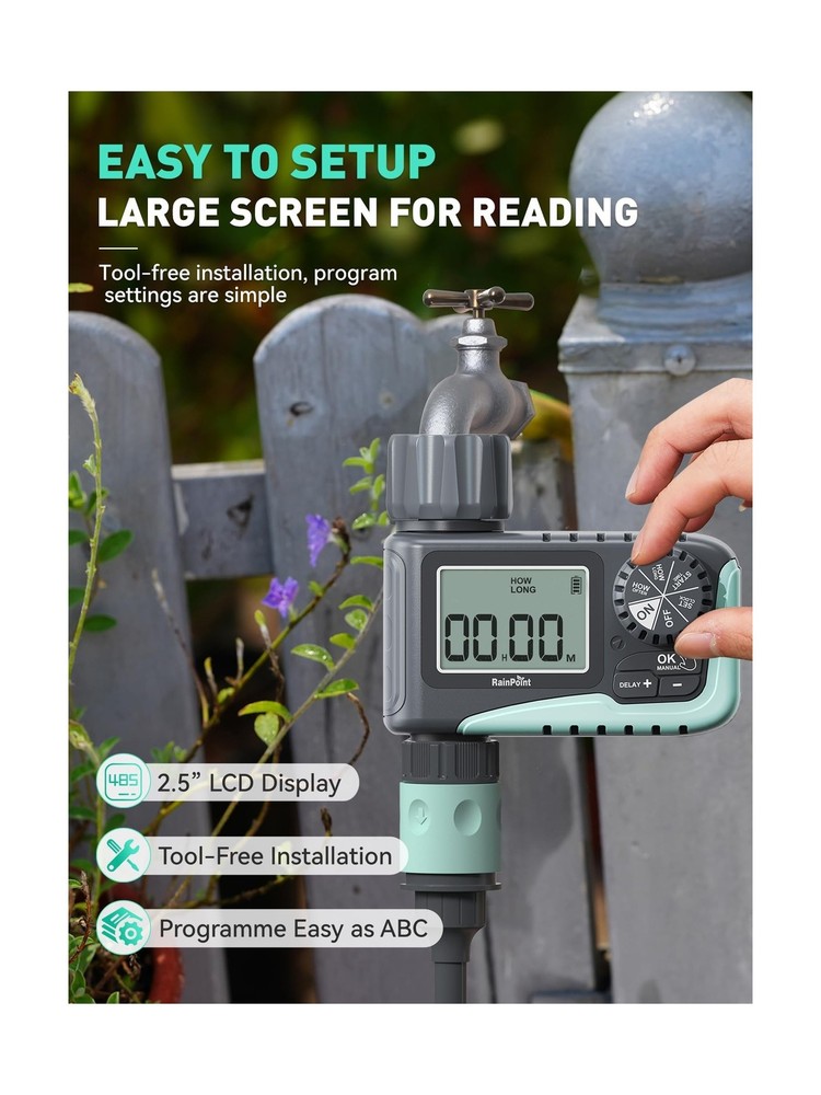 RAINPOINT Sprinkler Timer, Programmable Water Timer for Garden Hose... Fast Ship