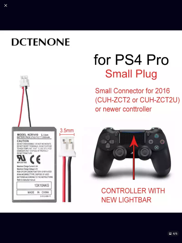 2 Battery 3.7V 1200mAh Compatible Replacement For Sony PS4 Pro & Slim Controller