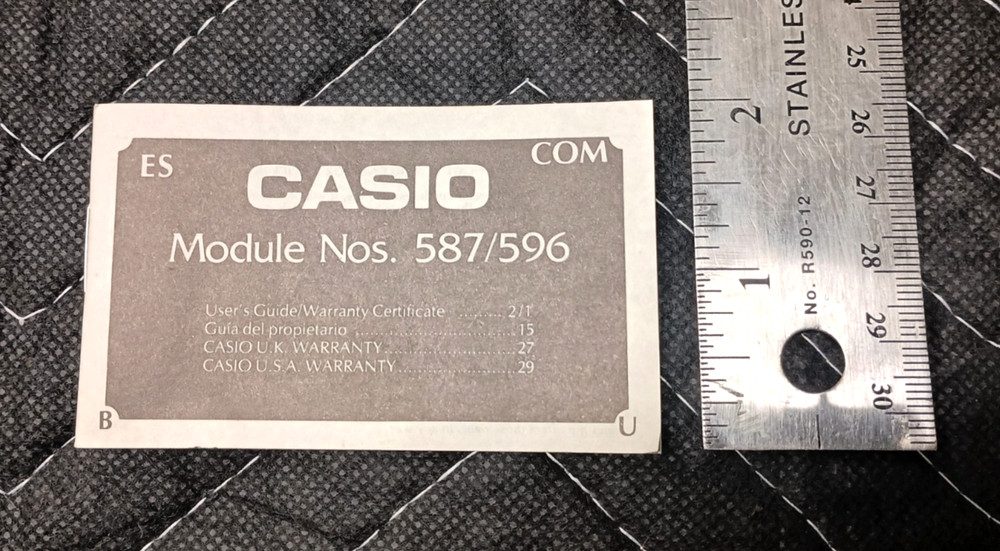 Casio Module Nos. 587 / 596 User Guide Manual Original Booklet Flip Book