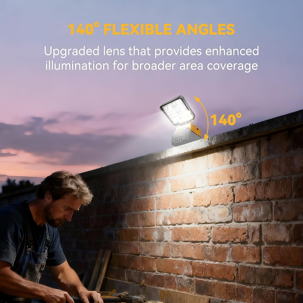 Rechargeable LED Work Light, Portable Work Light Compatible with Dewalt 20V B...