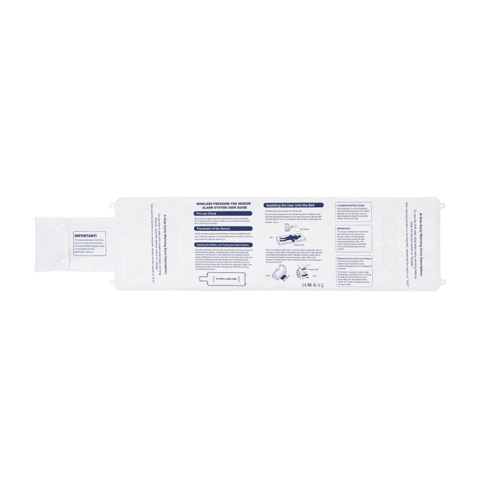 Wireless Bed Alarm System w/ Sensor Pad & Pager for Elderly Fall Prevention