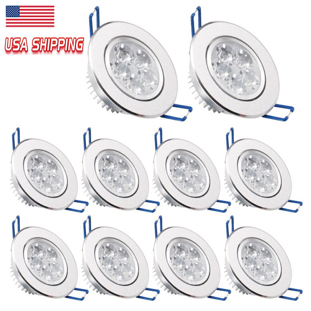 10PC LED Downlight 3W/4W/5W Dimmable Recessed Ceiling Panel Light Spotlight 110V