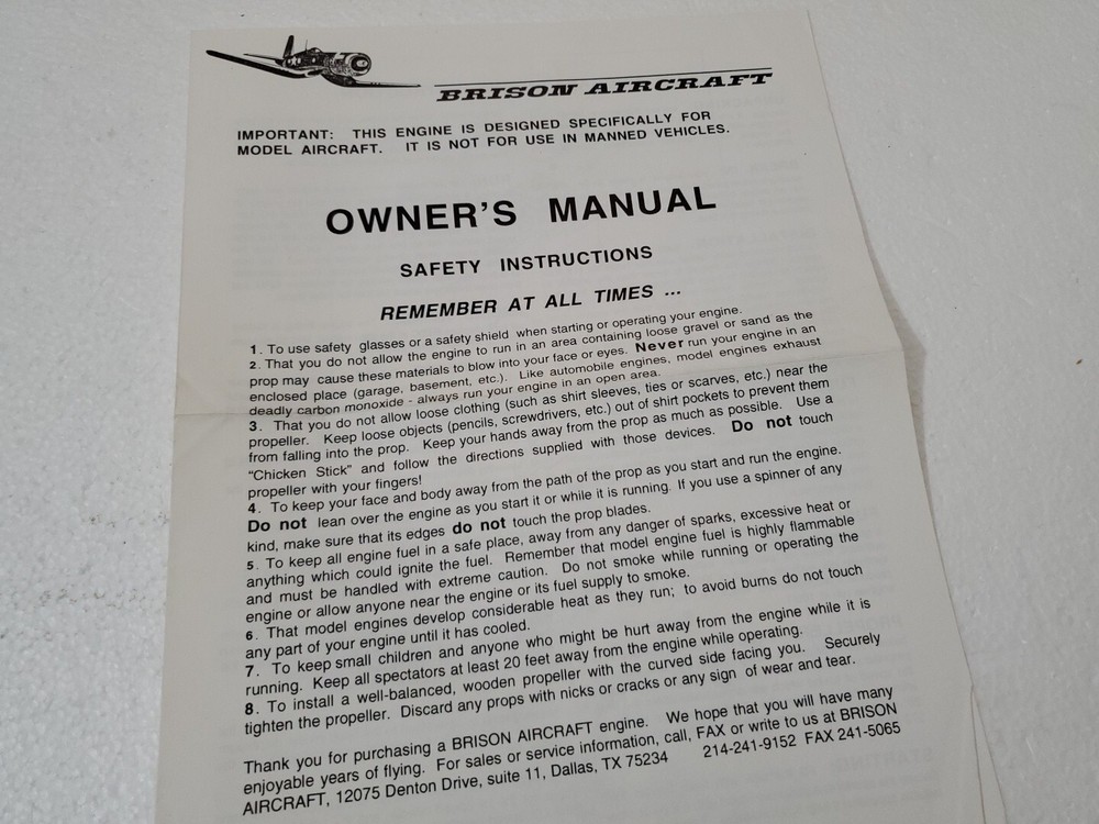 Brison 4.2 RC Gas Model Aircraft Engine