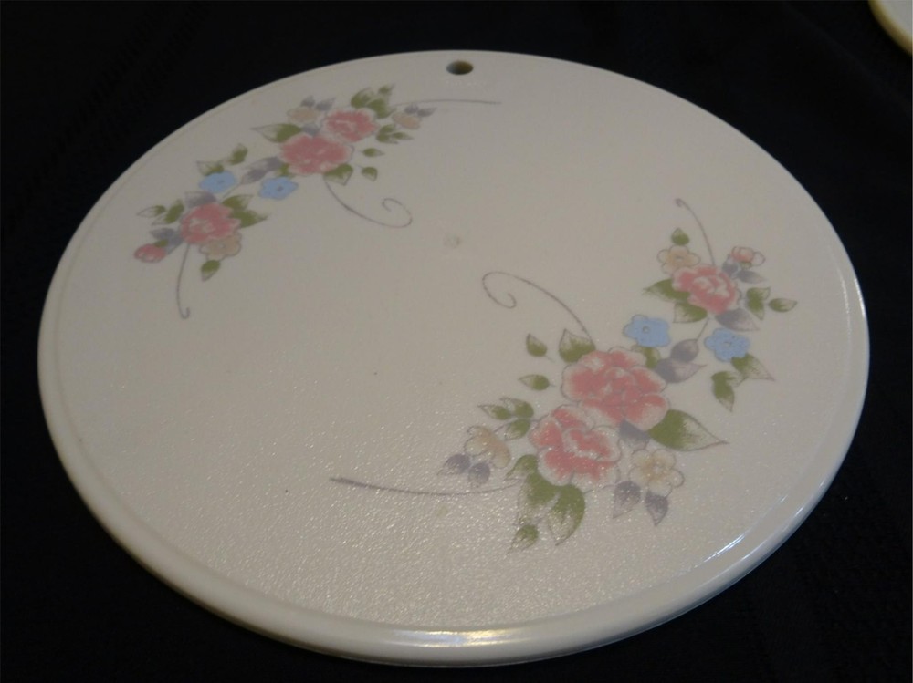 Pfaltzgraff Tea Rose Melamine Kettle Rests TWO by Fleetware Tea Rose Pattern