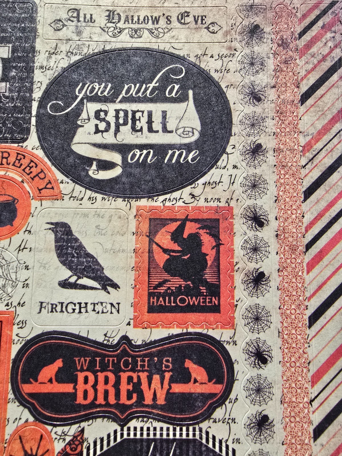 Authentique Glowing & Enchanted Halloween 2-sided cardstock stickers die cuts