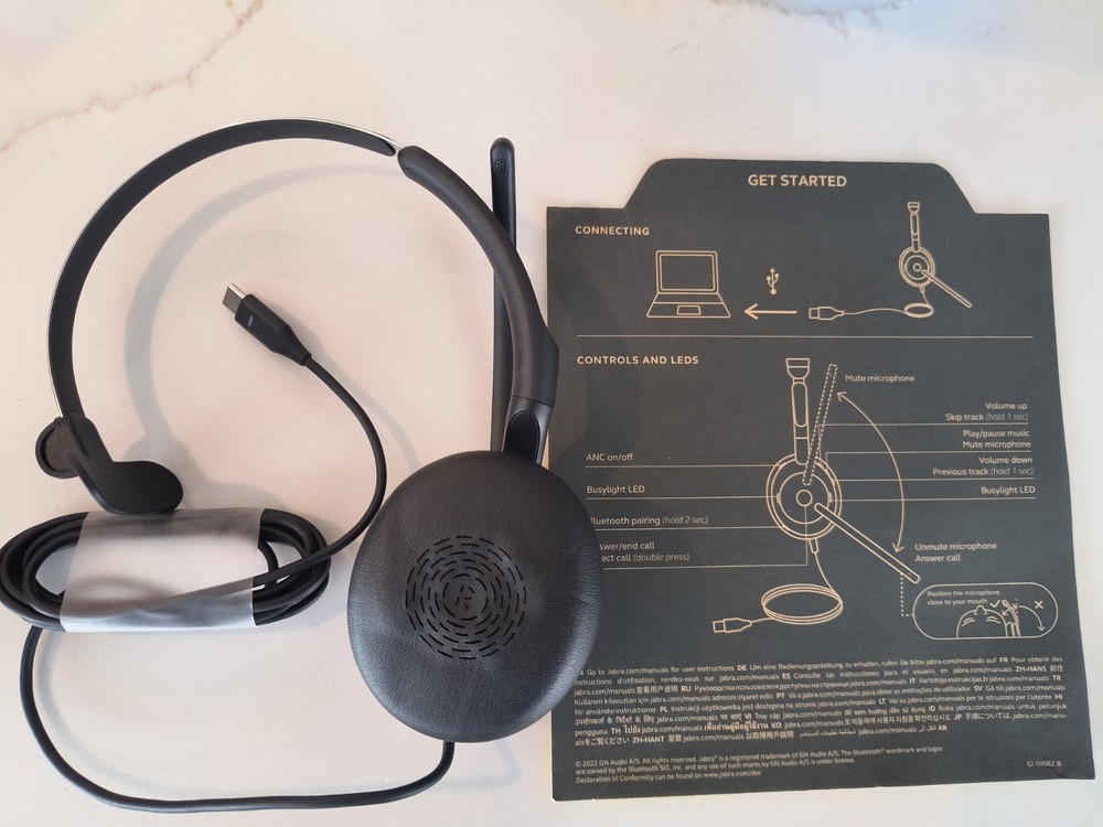 Jabra Evolve2 50 Mono Wireless Headset- MS Teams Certified- Black