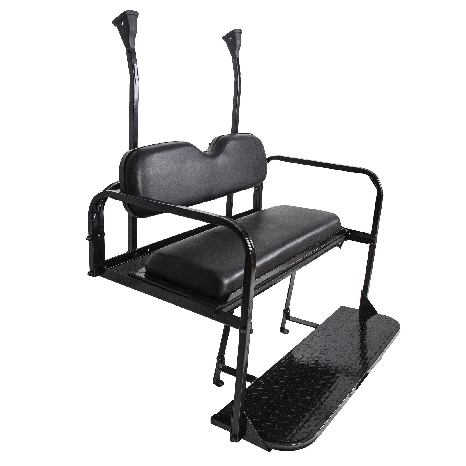For Club Car Precedent Golf Cart Flip Folding Rear Back Seat Kit - Black Seats