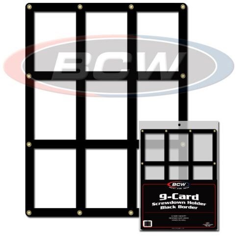 One BCW 9 Baseball Trading Card Screwdown Holder w/ Black Border frame protector