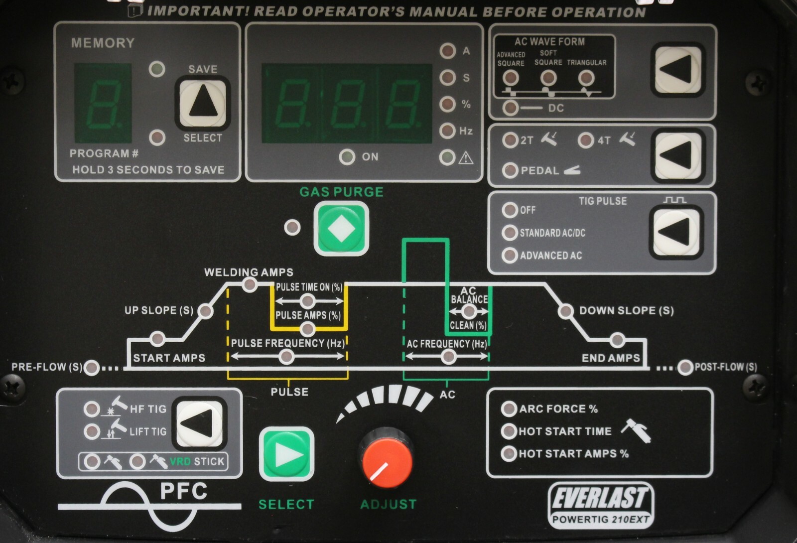 NEW 2021 PowerTIG 210EXT 200AMP ACDC TIG STICK ADVANCE PULSE WELDER by EVERLAST