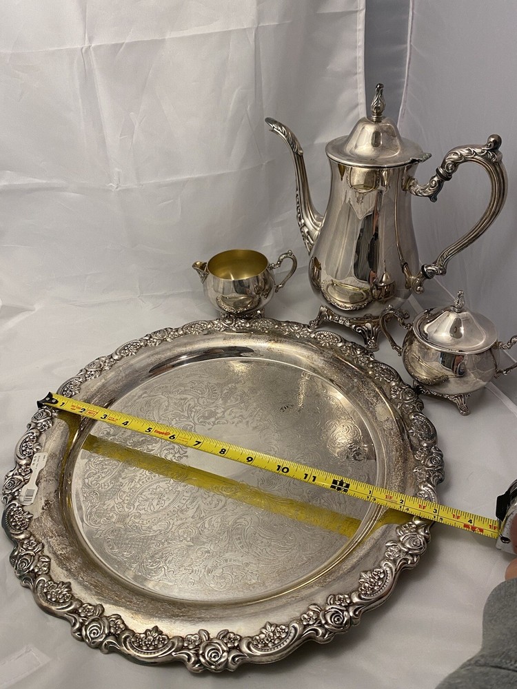 Vintage Oneida Silver Plated Du Maurier 4 Piece Coffee Set