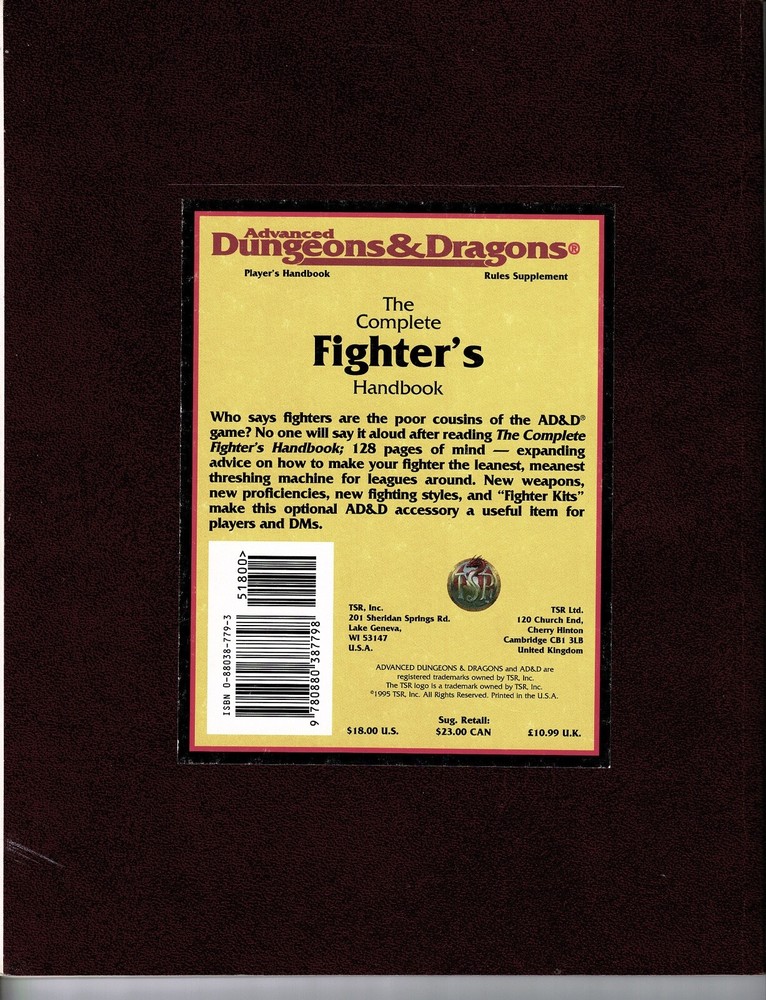COMPLETE FIGHTER'S HANDBOOK #2110