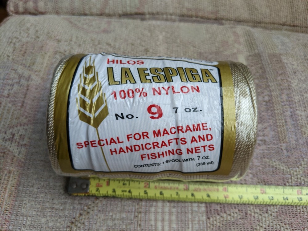 La Espiga Nylon Thread Rope String Cord #9 Hilo 1 Spool 7oz Gold