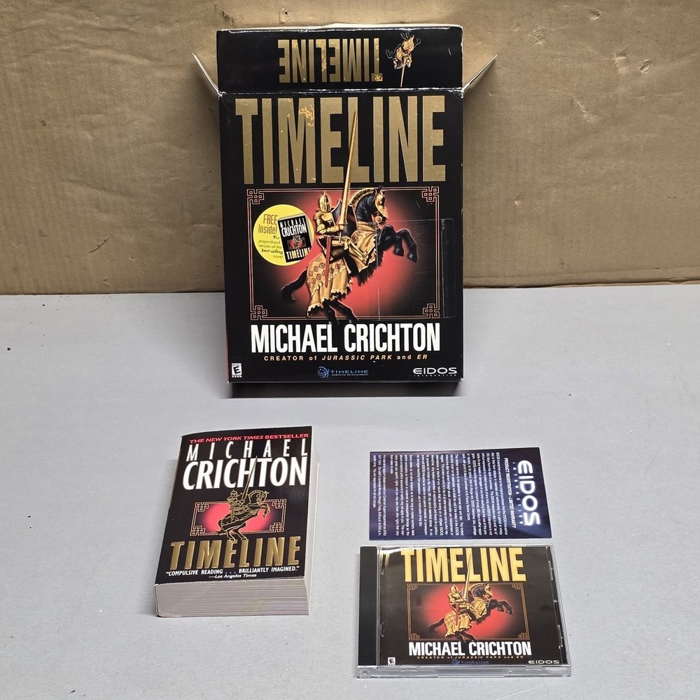 Timeline PC Game Big Box Michael Crichton Eidos Vintage Computer Game