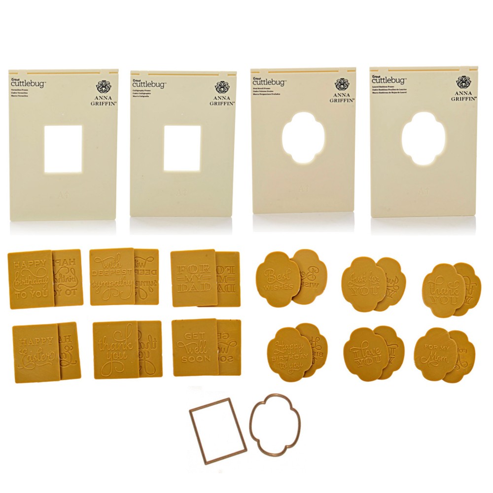 ANNA GRIFFIN MIX & MATCH CUTTLEBUG EMBOSSING FRAME FOLDERS, SENTIMENTS & DIES