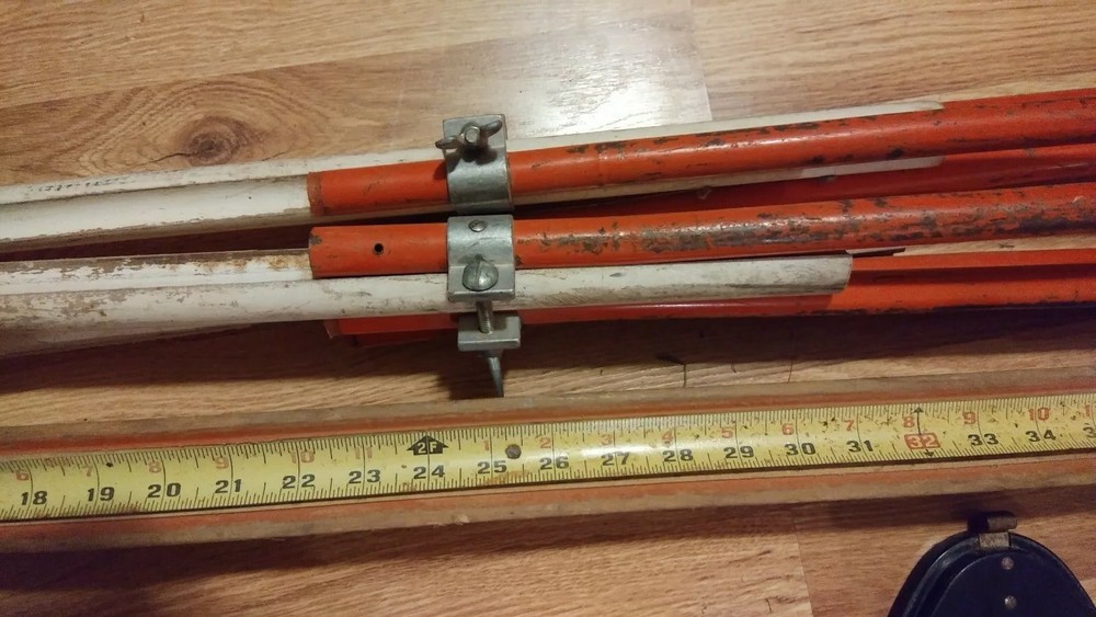 Vtg David White Instruments DW-8080 Level Transit Tripod Measuring Stick