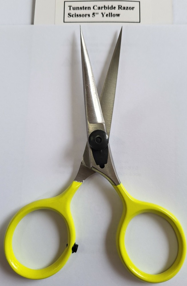 Fly Tying SCISSORS   TUNGSTEN CARBIDE    " Razor Scissors 5"  "    Yellow