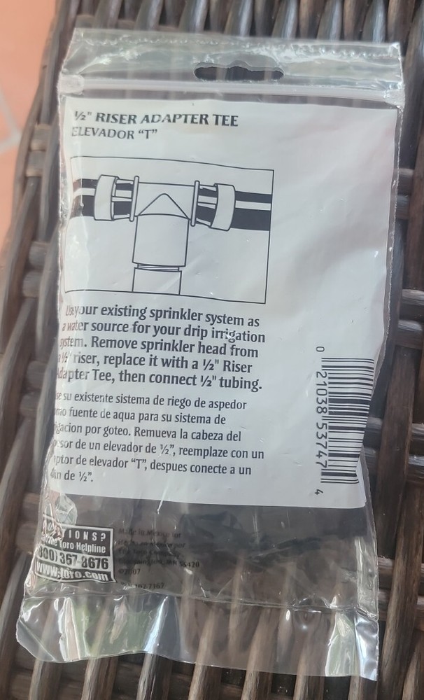 TORO 53747 RISER ADAPTER TEE BLUE LINE 2 PACK