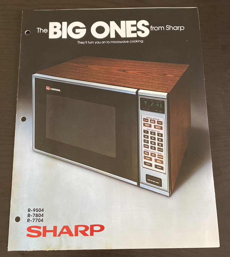 Vintage Sharp Microwave Ad Pamphlet Specifications Electronics