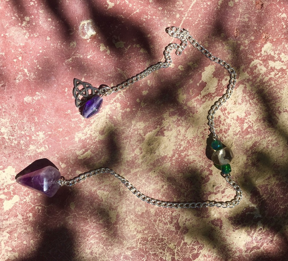 Tapered Hexagonal Cut & Polished Amethyst Pendulum