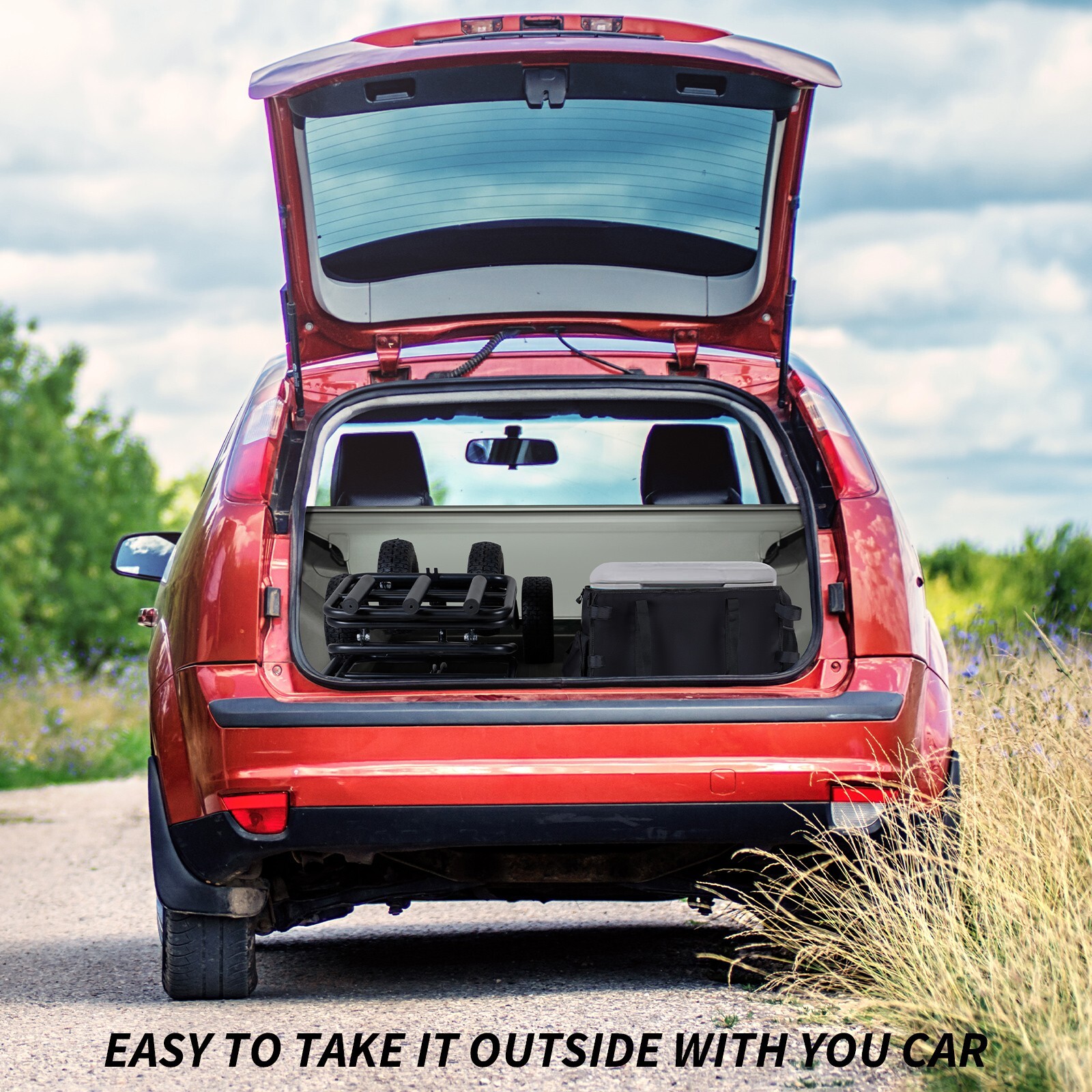 Collapsible Fishing Cart for Sand Beach Wagon Heavy Duty Garden Cart