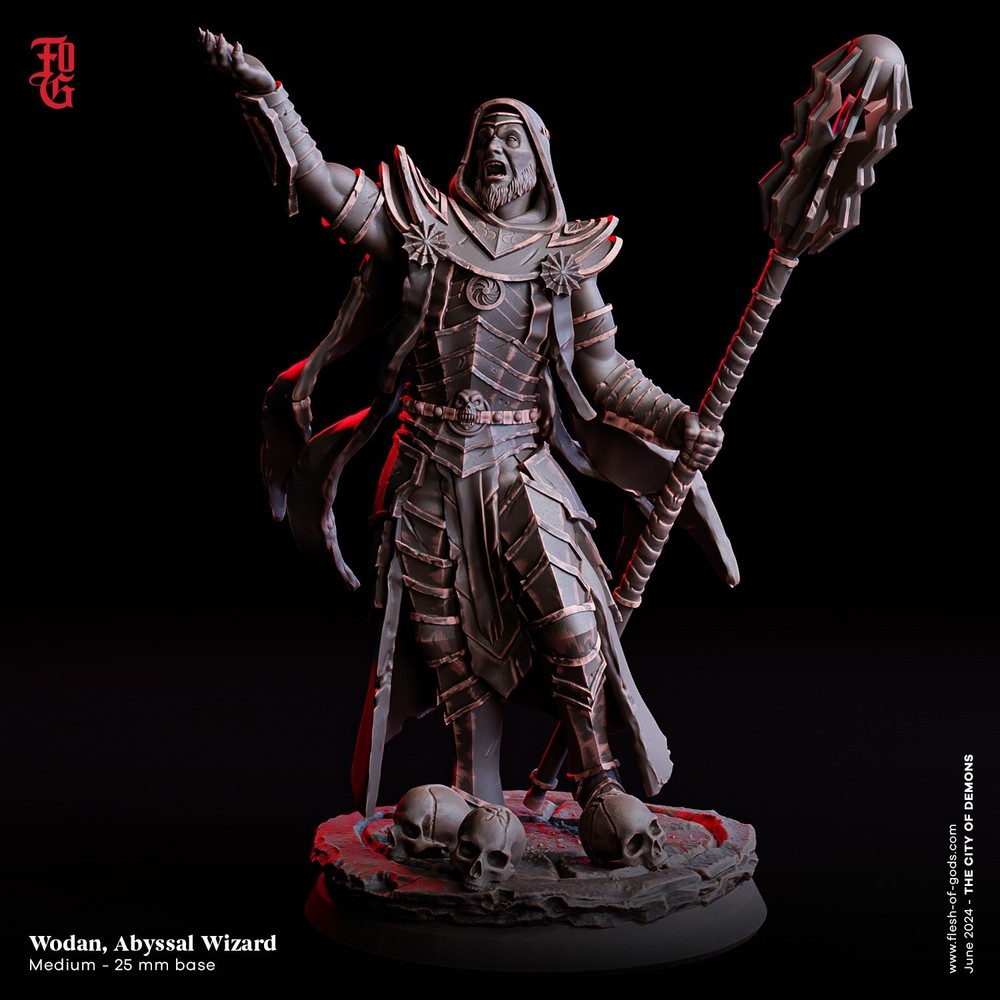 DnD Abyssal Wizard Mini 32mm Scale TTRPG