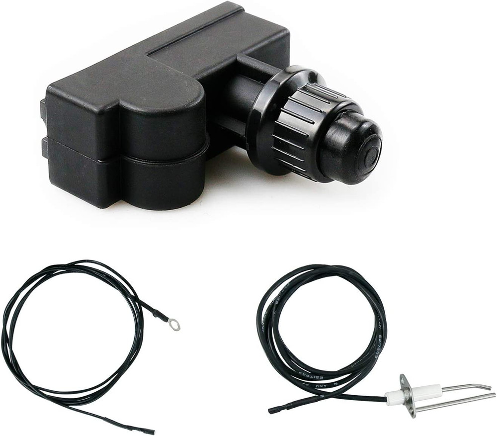 Fire Pit Igniter, Push Button Ignition Kit with 2 Outlets and Ground Wire Burner