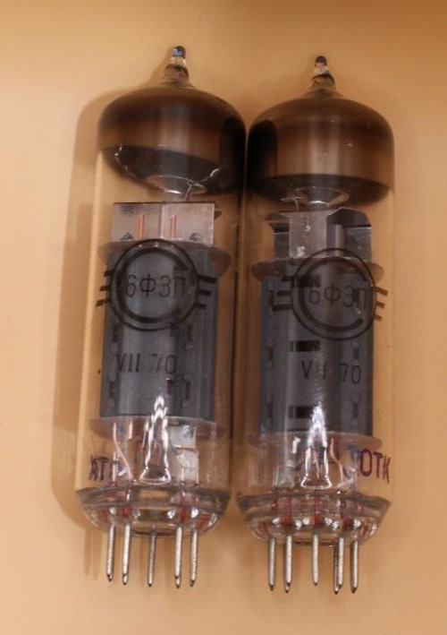 2x 6F3P / 6Ф3П ~6BM8 ~ECL82 Triode-Pentode Tube / Matched Pair / NOS / Same Date