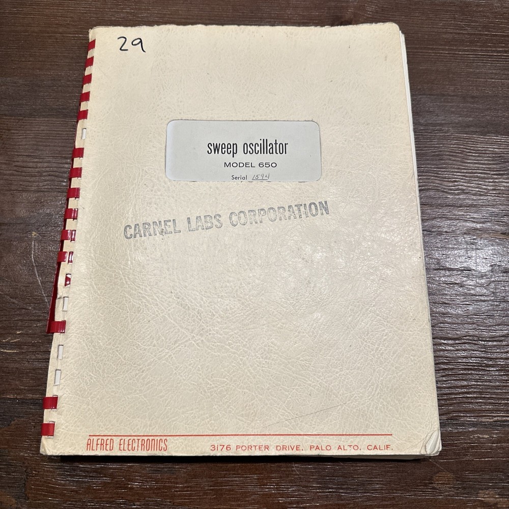 Alfred Electronics Model 650 Sweep Oscillator Instruction Manual 1967