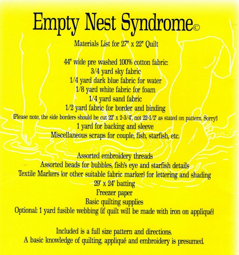 Empty Nest Syndrome Wall Quilt Pattern by Jukebox