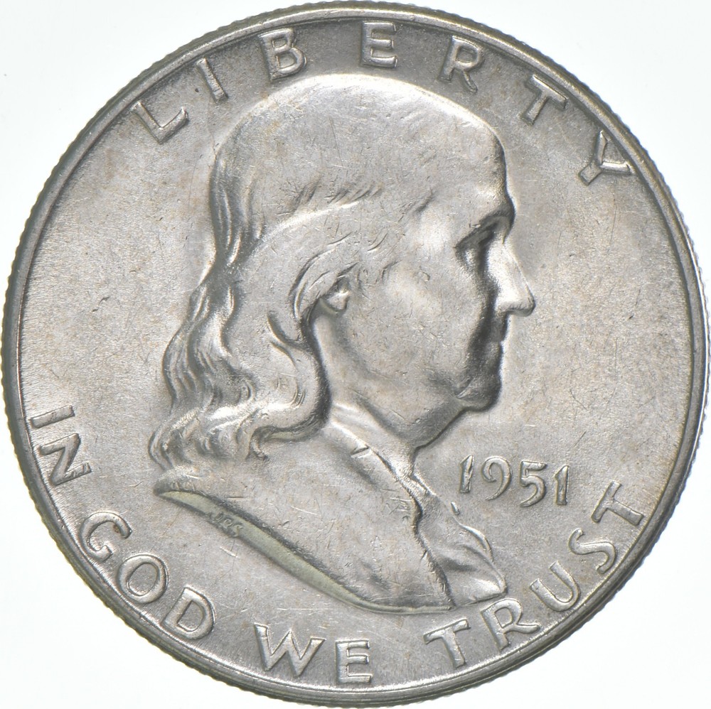1951-S Franklin Half Dollar AU 90% Silver