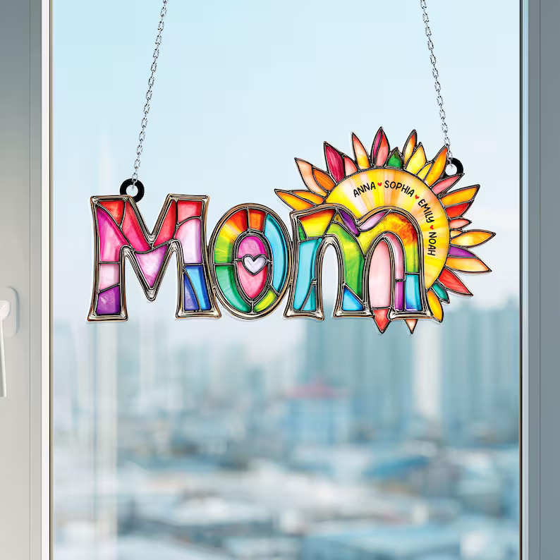 Personalized Mom Acrylic Suncatcher Window Decor Gift