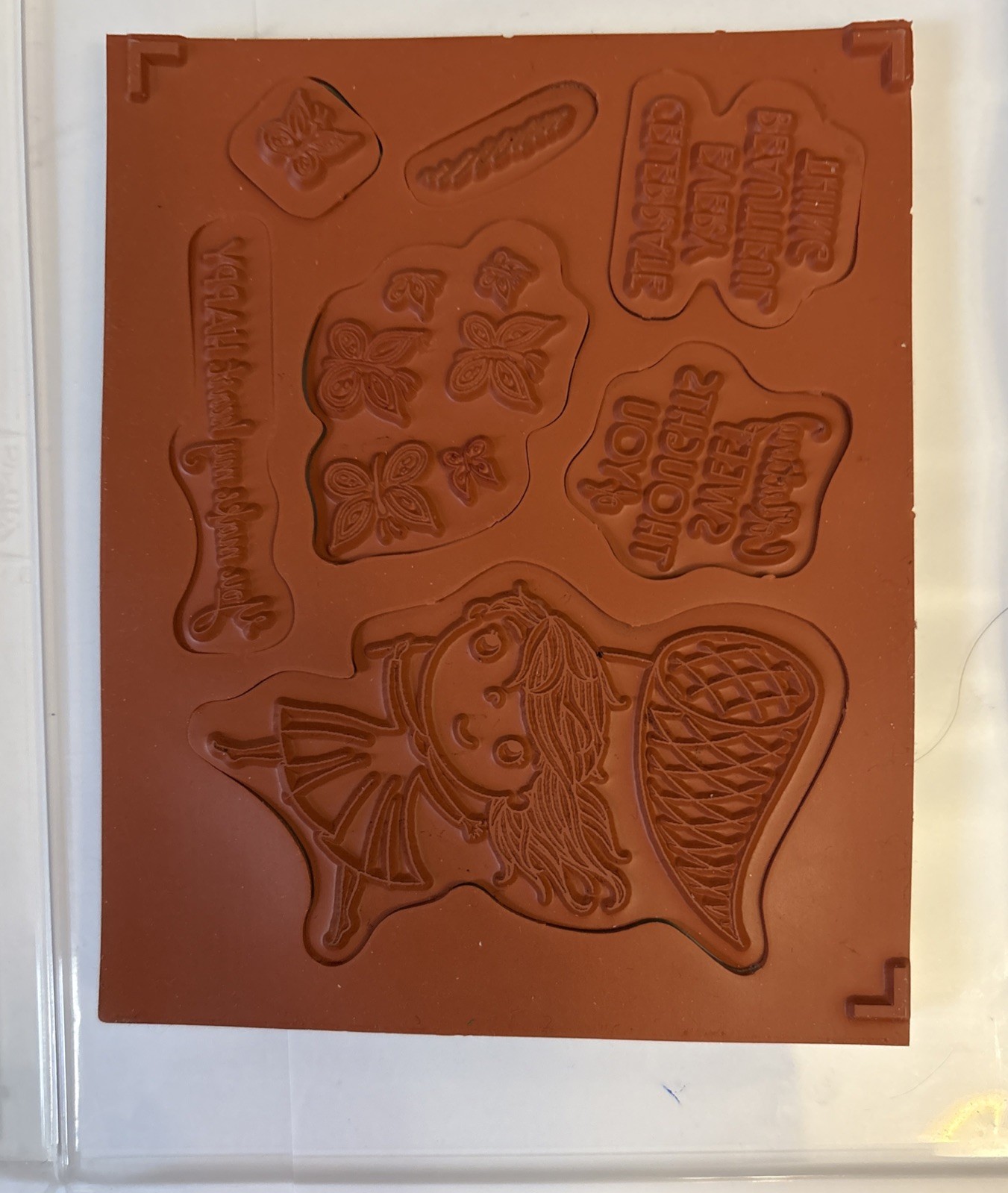 Stampin’ Up! CATCHING BUTTERFLIES Red Rubber Cling Stamp