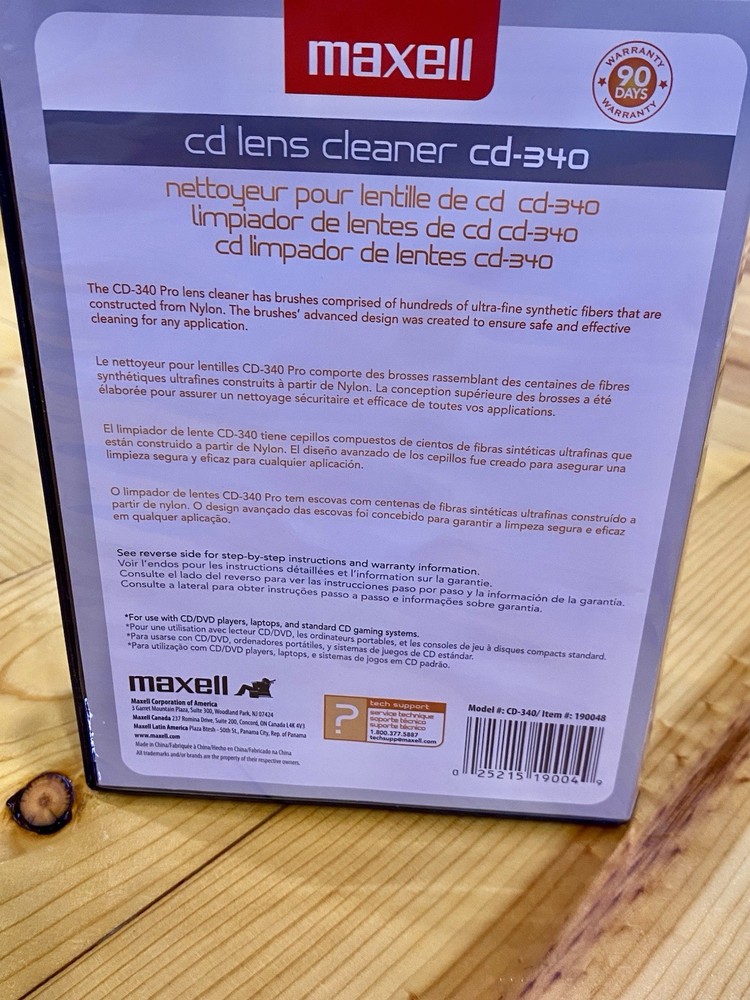 Maxell CD Lens Cleaner CD-340 CD Player Laptops CD Game Systems
