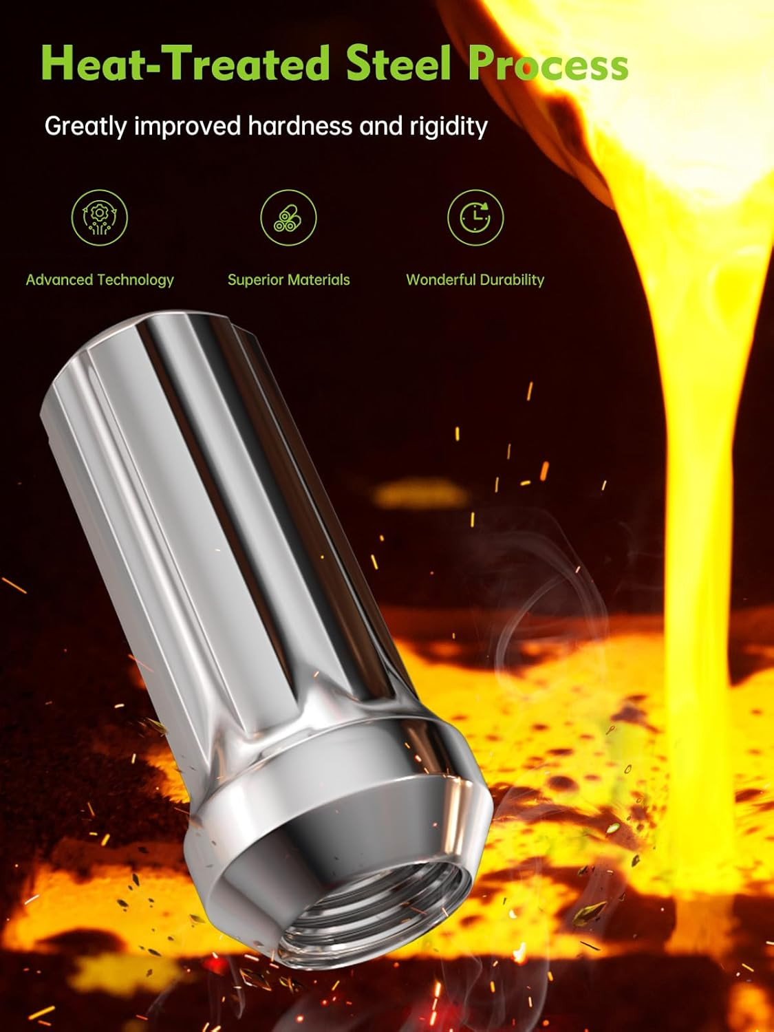 M14X1.5 Lug Nuts - Replacement for Ram 2500 3500, GMC Sierra Chevy Silverado 150